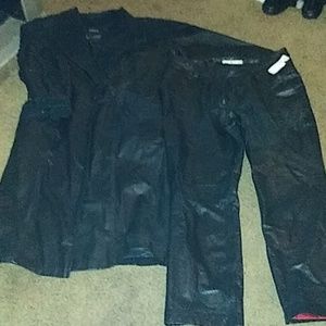 Wilson leather/suede trench coat and Leather pants